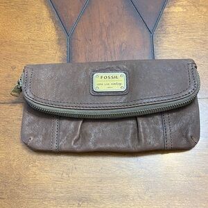 Fossil Vintage Brown Leather Wallet